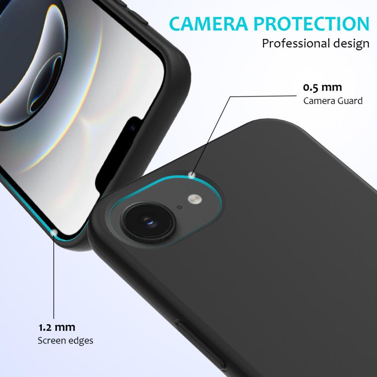 For iPhone 16e Solid Color Silicone Phone Case(Black) - iPhone 16e Cases by PMC TechLife | Online Shopping South Africa | PMC TechLife | Buy Now Pay Later Mobicred