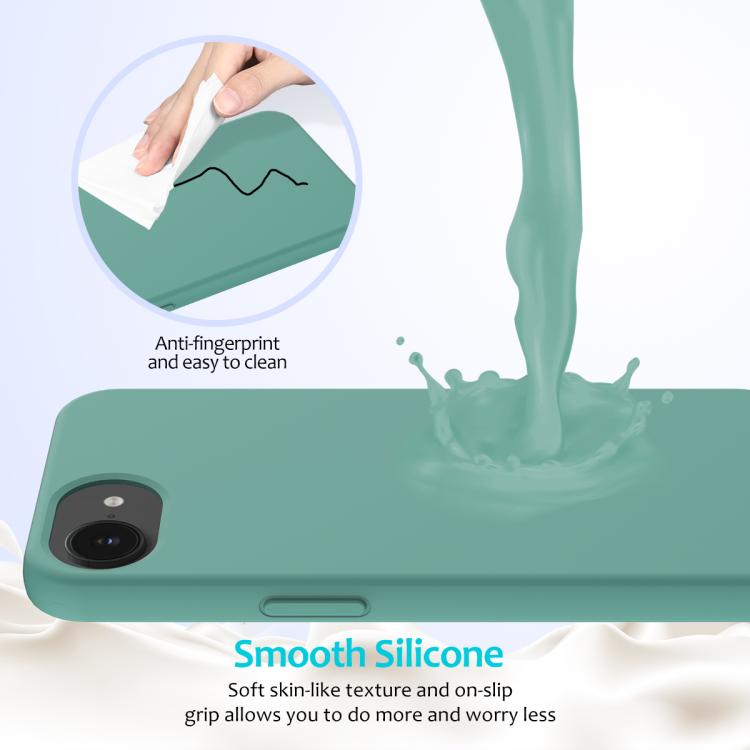 For iPhone 16e Solid Color Silicone Phone Case(Pine Needle Green) - iPhone 16e Cases by PMC TechLife | Online Shopping South Africa | PMC TechLife | Buy Now Pay Later Mobicred