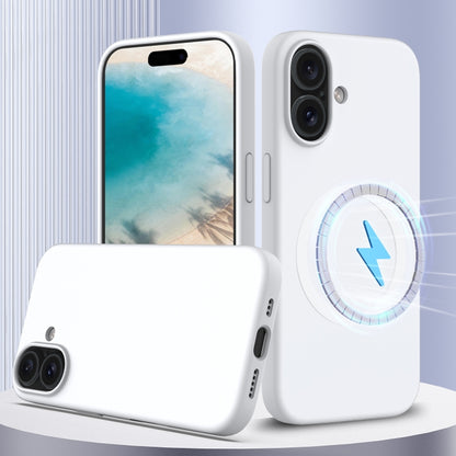 For iPhone 16 Plus Shockproof Silicone Magsafe Phone Case(White) - iPhone 16 Plus Cases by PMC Jewellery | Online Shopping South Africa | PMC Jewellery | Buy Now Pay Later Mobicred