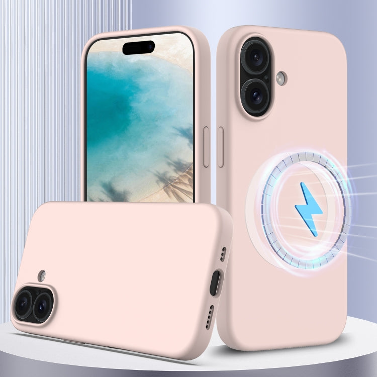 For iPhone 16 Plus Shockproof Silicone Magsafe Phone Case(Sand Pink) - iPhone 16 Plus Cases by PMC Jewellery | Online Shopping South Africa | PMC Jewellery | Buy Now Pay Later Mobicred