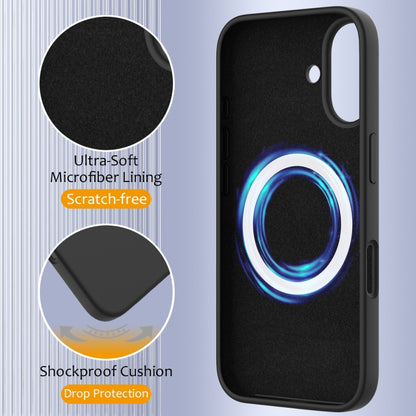 For iPhone 16 Shockproof Silicone Magsafe Phone Case(Black) - iPhone 16 Cases by PMC Jewellery | Online Shopping South Africa | PMC Jewellery | Buy Now Pay Later Mobicred