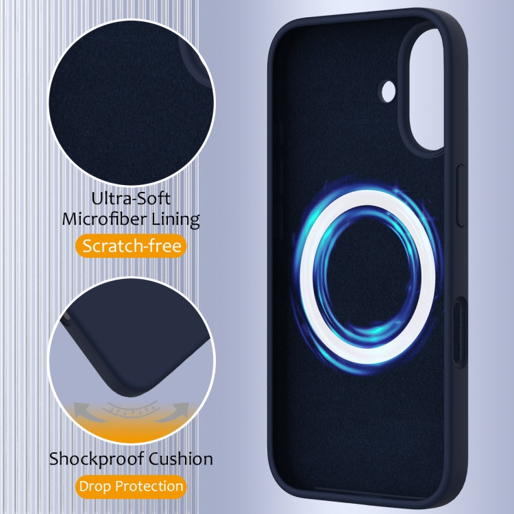 For iPhone 16 Shockproof Silicone Magsafe Phone Case(Navy Blue) - iPhone 16 Cases by PMC Jewellery | Online Shopping South Africa | PMC Jewellery | Buy Now Pay Later Mobicred