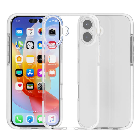 For iPhone 16 Plus Two-color Shockproof High Transparency TPU Phone Case(White) - iPhone 16 Plus Cases by PMC Jewellery | Online Shopping South Africa | PMC Jewellery | Buy Now Pay Later Mobicred