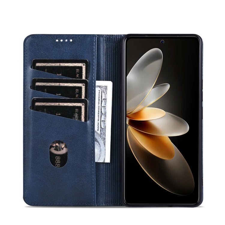 For Xiaomi Redmi K70/K70 Pro AZNS Magnetic Calf Texture Flip Leather Phone Case(Dark Blue) - K70 Pro Cases by AZNS | Online Shopping South Africa | PMC Jewellery | Buy Now Pay Later Mobicred