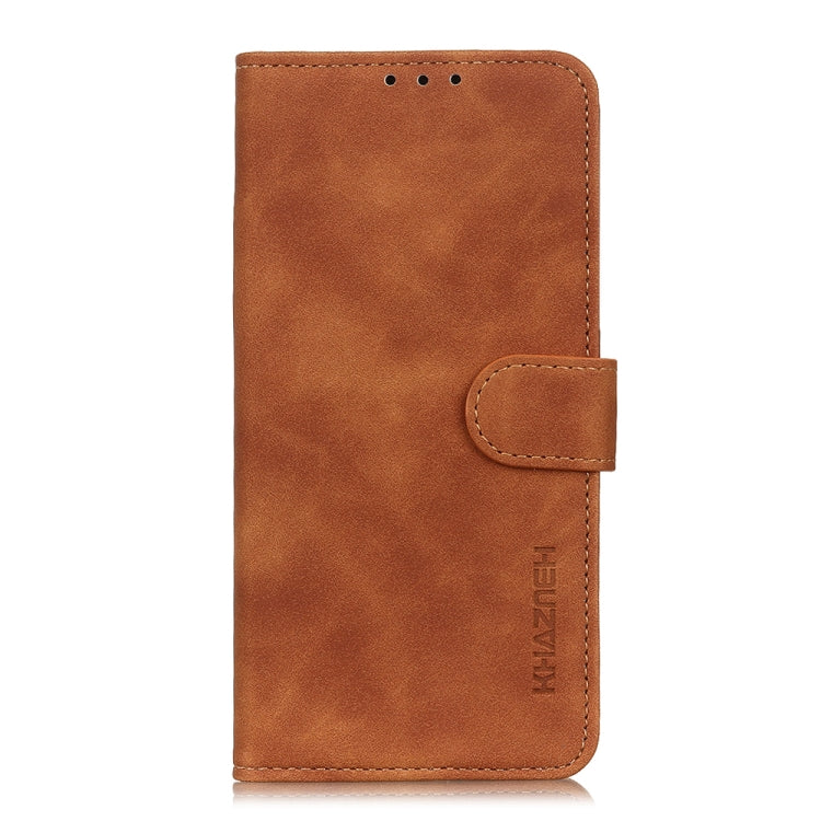 For iPhone 16e KHAZNEH Retro Texture Leather Phone Case(Brown) - iPhone 16e Cases by PMC TechLife | Online Shopping South Africa | PMC TechLife | Buy Now Pay Later Mobicred