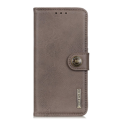 For iPhone 16 Pro KHAZNEH Cowhide Texture Horizontal Flip Leather Phone Case(Khaki) - iPhone 16 Pro Cases by PMC Jewellery | Online Shopping South Africa | PMC Jewellery | Buy Now Pay Later Mobicred