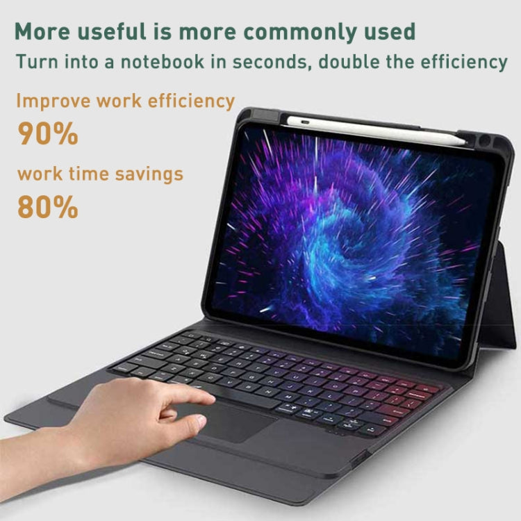 For iPad 10.2 2021 / 2020 / 2019 Integrated Bluetooth Keyboard Leather Case with Backlight & Touchpad(Black) - Universal by PMC TechLife | Online Shopping South Africa | PMC TechLife