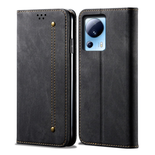 For Xiaomi 13 Lite / Civi 2 Denim Texture Flip Leather Phone Case(Black) - 13 Lite Cases by PMC Jewellery | Online Shopping South Africa | PMC Jewellery | Buy Now Pay Later Mobicred