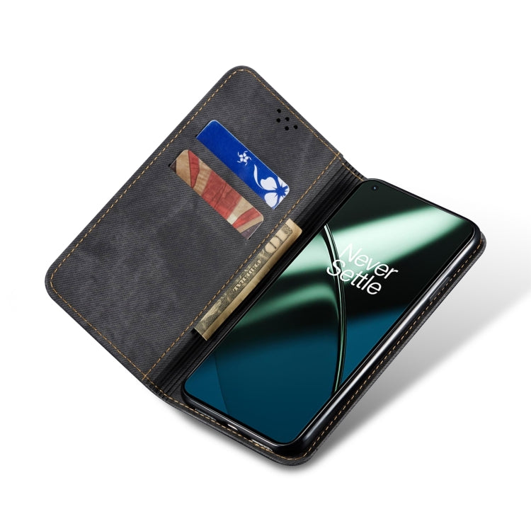 For Honor 90 Pro Denim Texture Flip Leather Phone Case(Black) - Honor Cases by PMC TechLife | Online Shopping South Africa | PMC TechLife | Buy Now Pay Later Mobicred