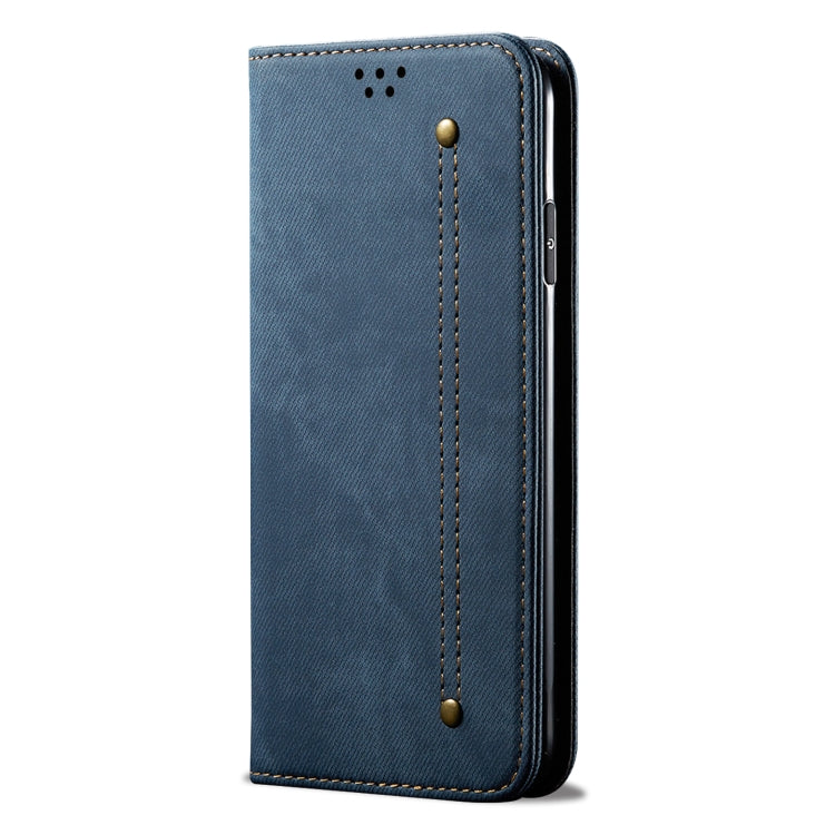 For Honor X8b 4G Global Denim Texture Flip Leather Phone Case(Blue) - Honor Cases by PMC TechLife | Online Shopping South Africa | PMC TechLife | Buy Now Pay Later Mobicred