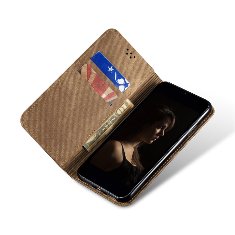 For Honor Magic6 Denim Texture Flip Leather Phone Case(Khaki) - Honor Cases by PMC TechLife | Online Shopping South Africa | PMC TechLife | Buy Now Pay Later Mobicred