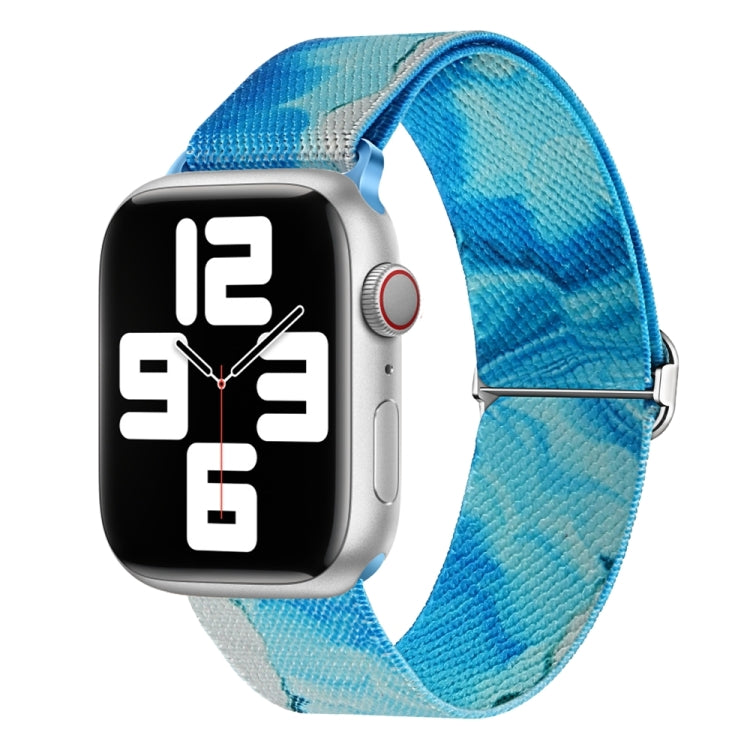 For Apple Watch Ultra 49mm Painted Pattern Nylon Replacement Watch Band(Ocean Blue) - Watch Bands by PMC Jewellery | Online Shopping South Africa | PMC Jewellery | Buy Now Pay Later Mobicred