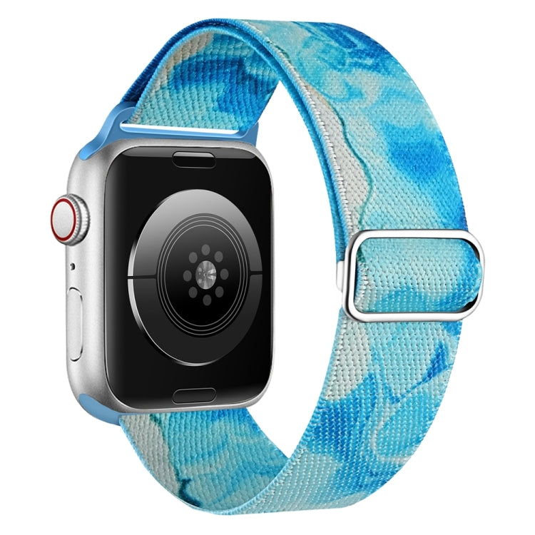 For Apple Watch 4 44mm Painted Pattern Nylon Replacement Watch Band(Ocean Blue) - Watch Bands by PMc TechLife | Online Shopping South Africa | PMc TechLife | Buy Now Pay Later Mobicred