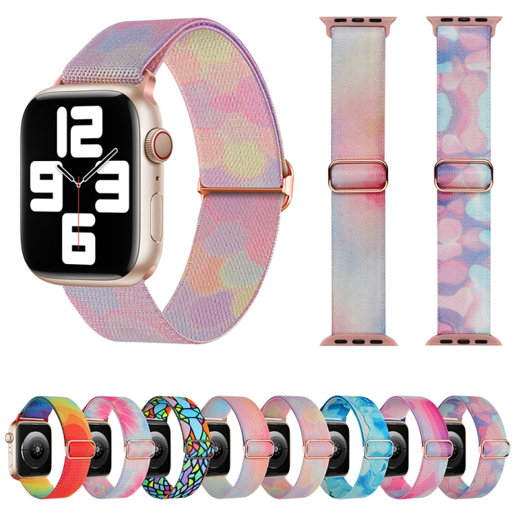 For Apple Watch 3 38mm Painted Pattern Nylon Replacement Watch Band(Symphony Aurora) - Watch Bands by PMc TechLife | Online Shopping South Africa | PMc TechLife | Buy Now Pay Later Mobicred