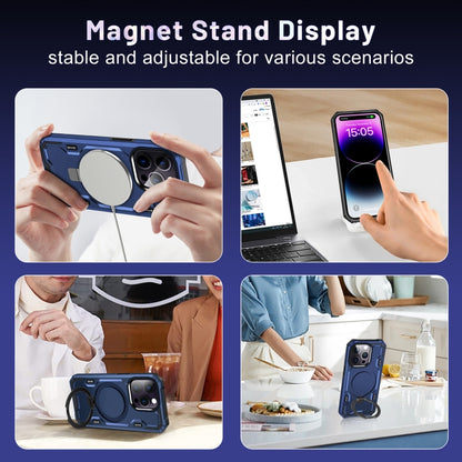 For iPhone 14 Plus Patronus MagSafe Magnetic Holder Phone Case(Navy Blue) - iPhone 14 Plus Cases by PMC Jewellery | Online Shopping South Africa | PMC Jewellery