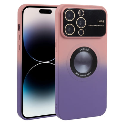 For iPhone 14 Pro Gradient Silicone Shockproof Magsafe Phone Case with Lens Film(Pink Purple) - iPhone 14 Pro Cases by PMC Jewellery | Online Shopping South Africa | PMC Jewellery