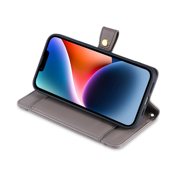 For Tecno Camon 20 Premier 5G Sheep Texture Cross-body Zipper Wallet Leather Phone Case(Grey) - Tecno Cases by PMC TechLife | Online Shopping South Africa | PMC TechLife | Buy Now Pay Later Mobicred