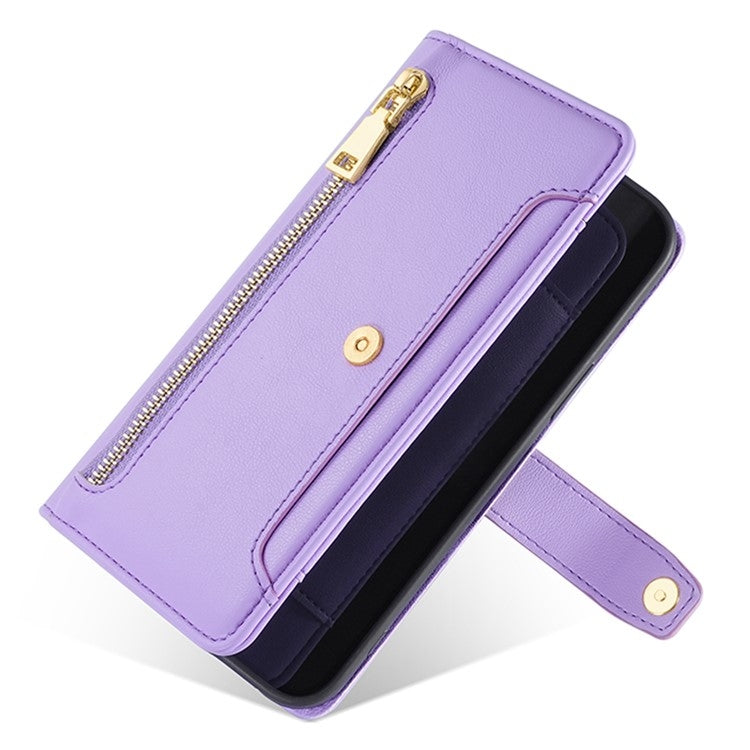 For Sharp Aquos R9 Sheep Texture Cross-body Zipper Wallet Leather Phone Case(Purple) - More Brand by PMC TechLife | Online Shopping South Africa | PMC TechLife | Buy Now Pay Later Mobicred