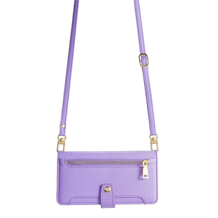 For Sharp Aquos R9 Sheep Texture Cross-body Zipper Wallet Leather Phone Case(Purple) - More Brand by PMC TechLife | Online Shopping South Africa | PMC TechLife | Buy Now Pay Later Mobicred