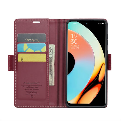 For Realme 10 Pro 5G CaseMe 023 Butterfly Buckle Litchi Texture RFID Anti-theft Leather Phone Case(Wine Red) - Realme Cases by CaseMe | Online Shopping South Africa | PMC Jewellery | Buy Now Pay Later Mobicred