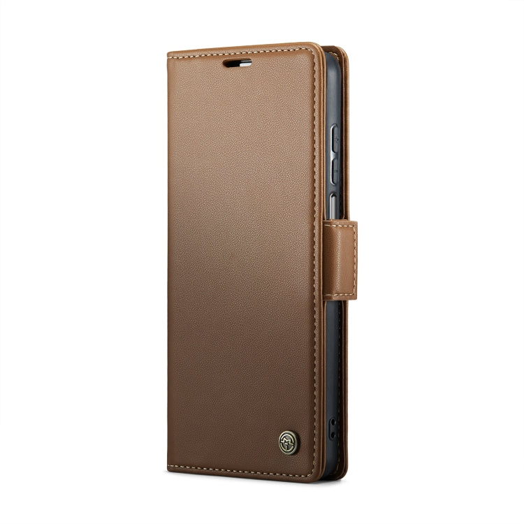 For Motorola Moto G Stylus 5G 2023 CaseMe 023 Butterfly Buckle Litchi Texture RFID Anti-theft Leather Phone Case(Brown) - Motorola Cases by CaseMe | Online Shopping South Africa | PMC Jewellery | Buy Now Pay Later Mobicred