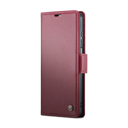 For Motorola Moto G Stylus 5G 2023 CaseMe 023 Butterfly Buckle Litchi Texture RFID Anti-theft Leather Phone Case(Wine Red) - Motorola Cases by CaseMe | Online Shopping South Africa | PMC Jewellery | Buy Now Pay Later Mobicred