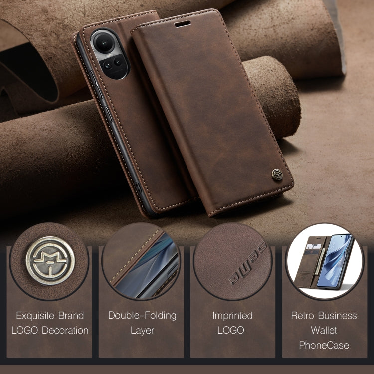 For OPPO Reno10 5G Global／Reno10 Pro Global CaseMe 013 Multifunctional Horizontal Flip Leather Phone Case(Coffee) - OPPO Cases by CaseMe | Online Shopping South Africa | PMC Jewellery | Buy Now Pay Later Mobicred