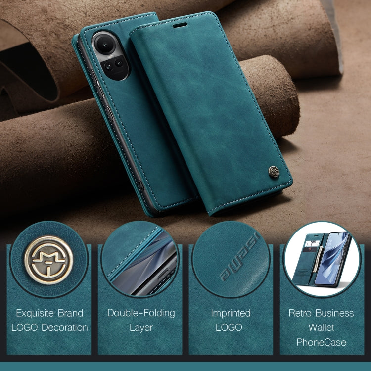 For OPPO Reno10 5G Global／Reno10 Pro Global CaseMe 013 Multifunctional Horizontal Flip Leather Phone Case(Blue) - OPPO Cases by CaseMe | Online Shopping South Africa | PMC Jewellery | Buy Now Pay Later Mobicred