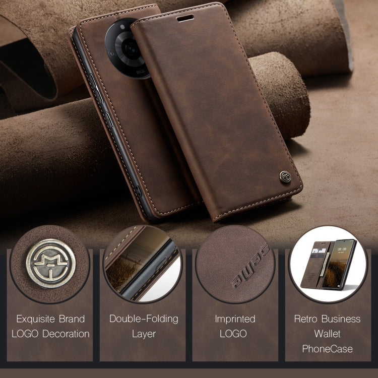 For Realme 11 Pro／Realme 11 Pro+ CaseMe 013 Multifunctional Horizontal Flip Leather Phone Case(Coffee) - Realme Cases by CaseMe | Online Shopping South Africa | PMC Jewellery | Buy Now Pay Later Mobicred