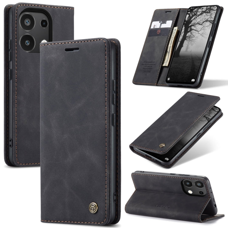 For Xiaomi Redmi Note 13 4G CaseMe 013 Multifunctional Horizontal Flip Leather Phone Case(Black) - Xiaomi Cases by CaseMe | Online Shopping South Africa | PMC Jewellery | Buy Now Pay Later Mobicred