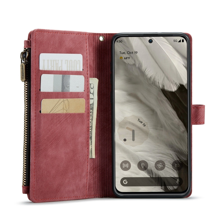 For Google Pixel 8 CaseMe C30 Multifunctional Leather Phone Case(Red) - Google Cases by CaseMe | Online Shopping South Africa | PMC Jewellery | Buy Now Pay Later Mobicred