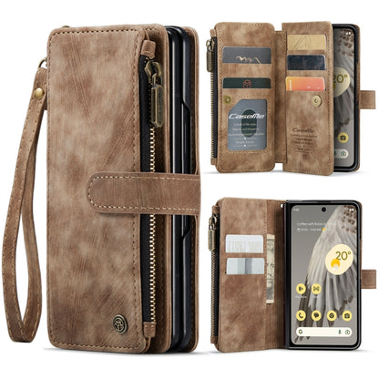 For Google Pixel Fold CaseMe C30 Multifunctional Leather Phone Case(Brown) - Google Cases by CaseMe | Online Shopping South Africa | PMC Jewellery | Buy Now Pay Later Mobicred