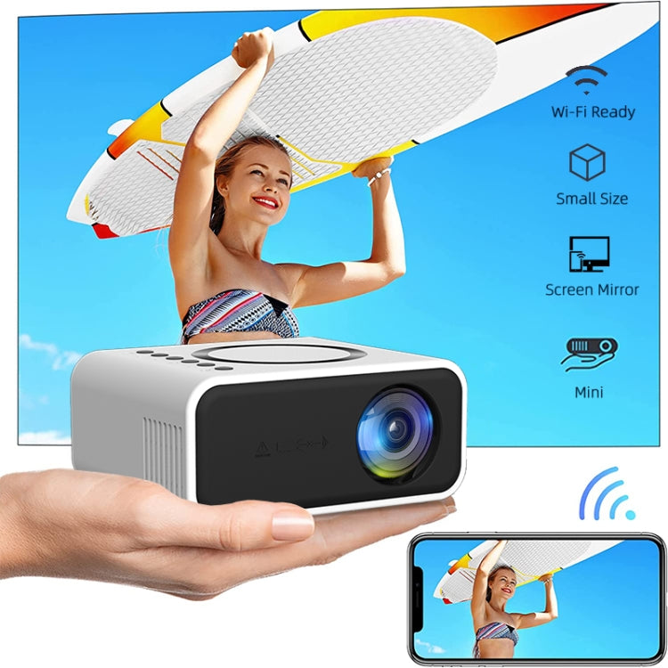 T300S 320x240 24ANSI Lumens Mini LCD Projector Supports Wired & Wireless Same Screen, Specification:UK Plug(Black) - Mini Projector by PMC TechLife | Online Shopping South Africa | PMC TechLife | Buy Now Pay Later Mobicred