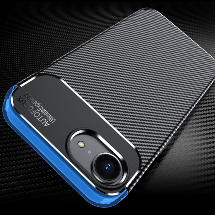 For iPhone 16e Carbon Fiber Texture Shockproof TPU Phone Case(Black) - iPhone 16e Cases by PMC TechLife | Online Shopping South Africa | PMC TechLife | Buy Now Pay Later Mobicred