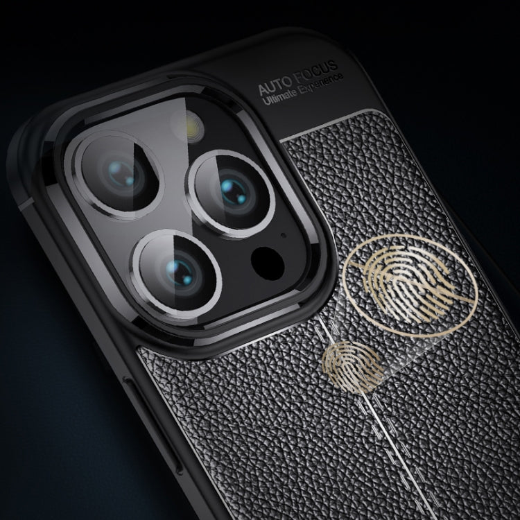 For iPhone 16 Pro Max Litchi Texture Shockproof TPU Phone Case(Black) - free shipping - PMC TechLife - Order now!