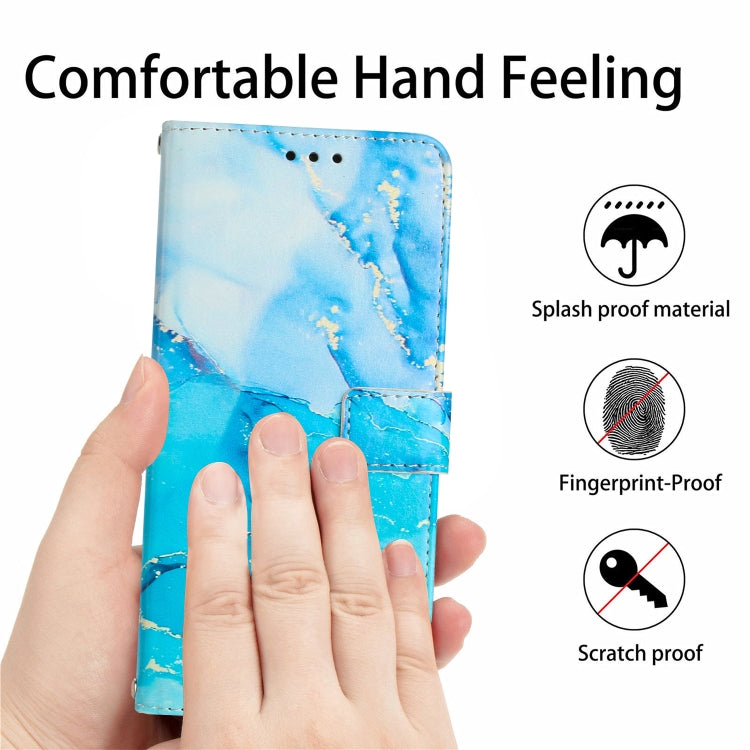 For Realme C53/Narzo N53 Painted Marble Pattern Leather Phone Case(Blue Green) - Realme Cases by PMC TechLife | Online Shopping South Africa | PMC TechLife | Buy Now Pay Later Mobicred
