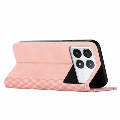 For Xiaomi Redmi K70 / K70 Pro Diamond Splicing Skin Feel Magnetic Leather Phone Case(Rose Gold) - K70 Pro Cases by PMC Jewellery | Online Shopping South Africa | PMC Jewellery | Buy Now Pay Later Mobicred