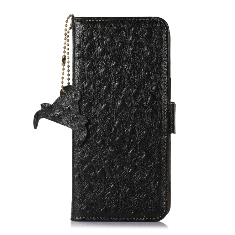 For OnePlus Ace 2 Pro Ostrich Pattern Genuine Leather RFID Phone Case(Black) - OnePlus Cases by PMC TechLife | Online Shopping South Africa | PMC TechLife | Buy Now Pay Later Mobicred