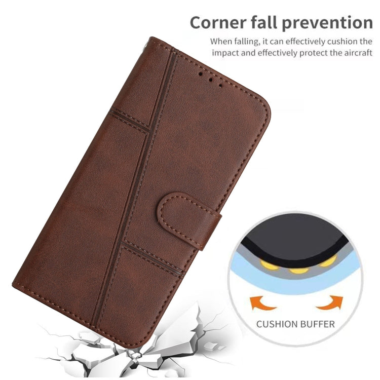 For Xiaomi Redmi K70 / K70 Pro Stitching Calf Texture Buckle Leather Phone Case(Brown) - K70 Pro Cases by PMC Jewellery | Online Shopping South Africa | PMC Jewellery | Buy Now Pay Later Mobicred