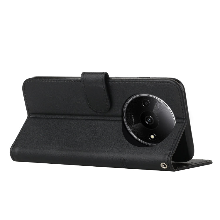 For Xiaomi Redmi A3 Stitching Calf Texture Buckle Leather Phone Case(Black) - Xiaomi Cases by PMC TechLife | Online Shopping South Africa | PMC TechLife | Buy Now Pay Later Mobicred