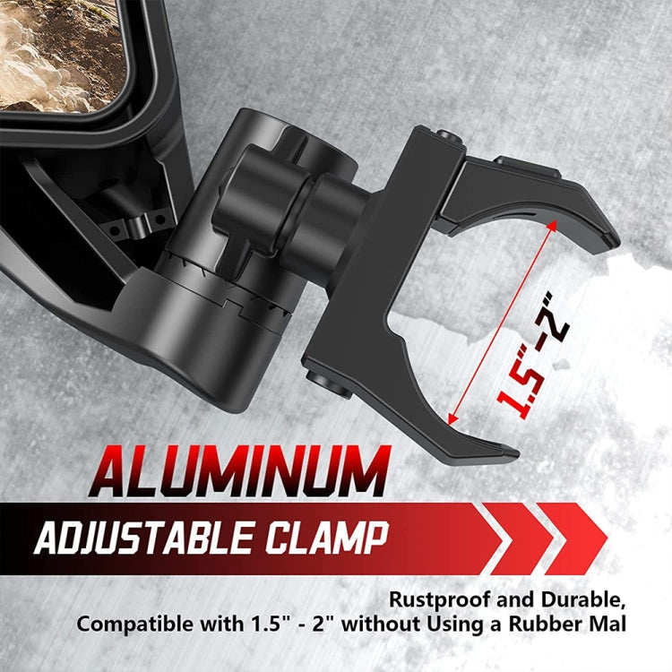 For Can-Am BRP UTV Maverick X3 Off-Road Vehicle Rearview Mirror, Model:UTV-17D With Light - Convex Mirror & Accessories by PMC TechLife | Online Shopping South Africa | PMC TechLife | Buy Now Pay Later Mobicred