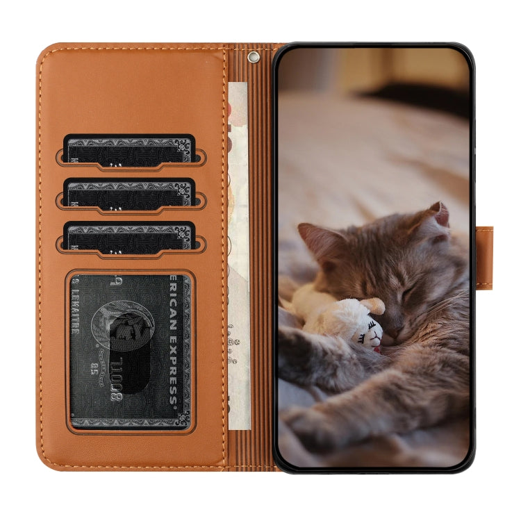 For iPhone SE 2024 Cat Embossing Pattern Leather Phone Case with Lanyard(Brown) - More iPhone Cases by PMC Jewellery | Online Shopping South Africa | PMC Jewellery | Buy Now Pay Later Mobicred