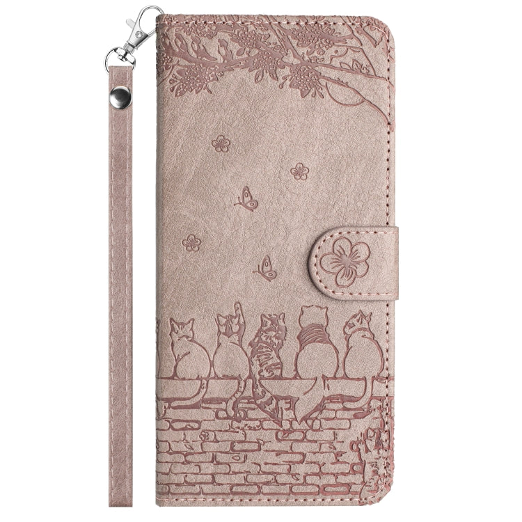 For iPhone 16 Cat Embossing Pattern Leather Phone Case with Lanyard(Grey) - free shipping - PMC TechLife - Order now!