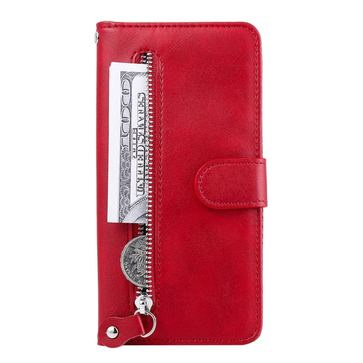For iPhone 16e Fashion Calf Texture Zipper Leather Phone Case(Red) - iPhone 16e Cases by PMC TechLife | Online Shopping South Africa | PMC TechLife | Buy Now Pay Later Mobicred