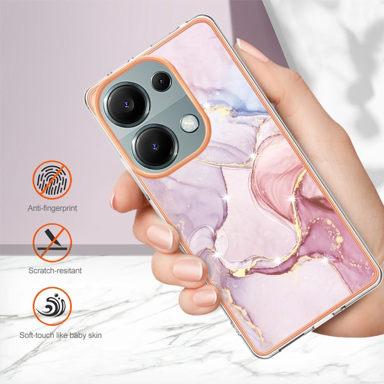 For Xiaomi Redmi Note 13 Pro 4G Global Electroplating Marble Dual-side IMD Phone Case(Rose Gold 005) - Note 13 Pro Cases by PMC Jewellery | Online Shopping South Africa | PMC Jewellery | Buy Now Pay Later Mobicred