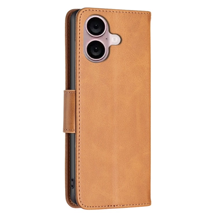 For iPhone 16 Lambskin Texture Pure Color Flip Leather Phone Case(Yellow) - iPhone 16 Cases by PMC TechLife | Online Shopping South Africa | PMC TechLife | Buy Now Pay Later Mobicred