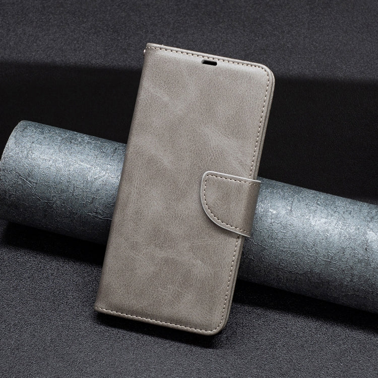 For iPhone 16 Lambskin Texture Pure Color Flip Leather Phone Case(Grey) - iPhone 16 Cases by PMC TechLife | Online Shopping South Africa | PMC TechLife | Buy Now Pay Later Mobicred