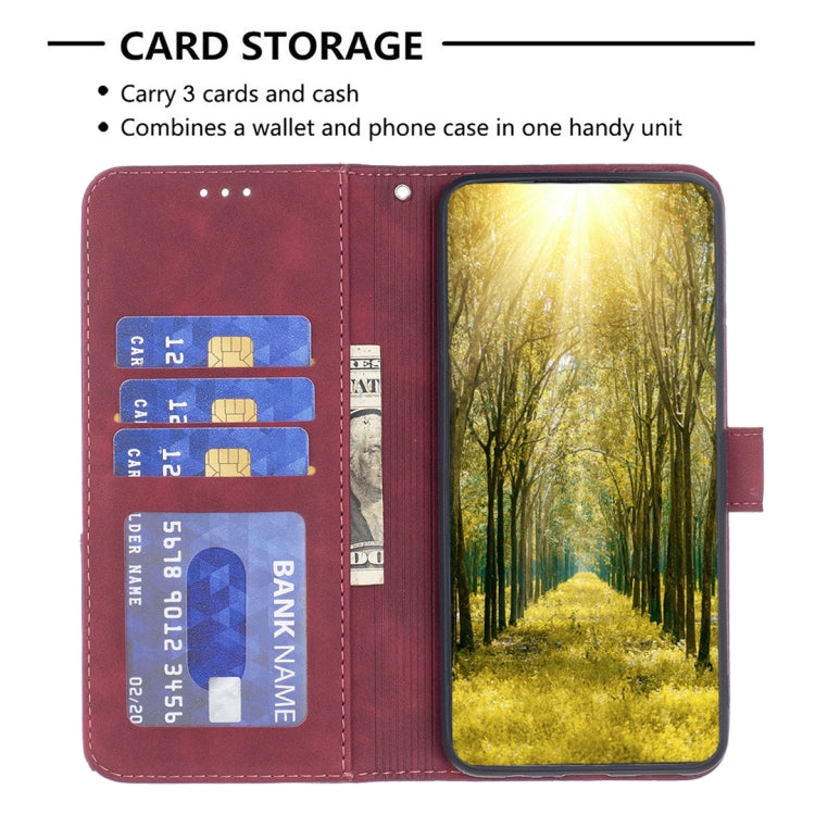 For iPhone 16 Magnetic Buckle Rhombus Texture Leather Phone Case(Red) - iPhone 16 Cases by PMC TechLife | Online Shopping South Africa | PMC TechLife | Buy Now Pay Later Mobicred