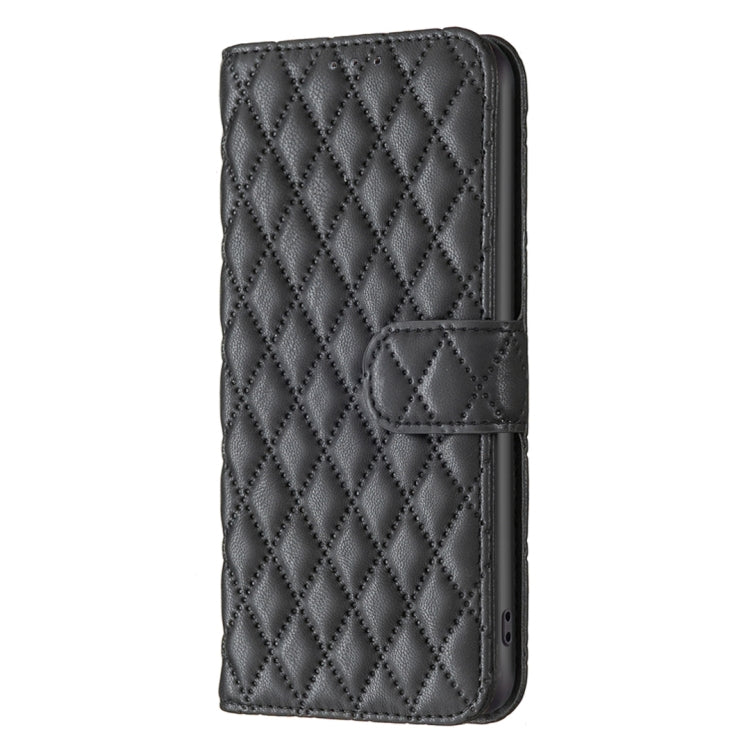 For iPhone 16 Diamond Lattice Wallet Flip Leather Phone Case(Black) - iPhone 16 Cases by PMC Jewellery | Online Shopping South Africa | PMC Jewellery | Buy Now Pay Later Mobicred