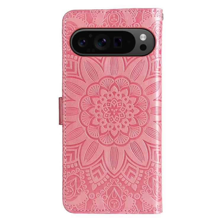 For Google Pixel 9 Pro Embossed Sunflower Leather Phone Case(Rose Gold) - Google Cases by PMC Jewellery | Online Shopping South Africa | PMC Jewellery | Buy Now Pay Later Mobicred